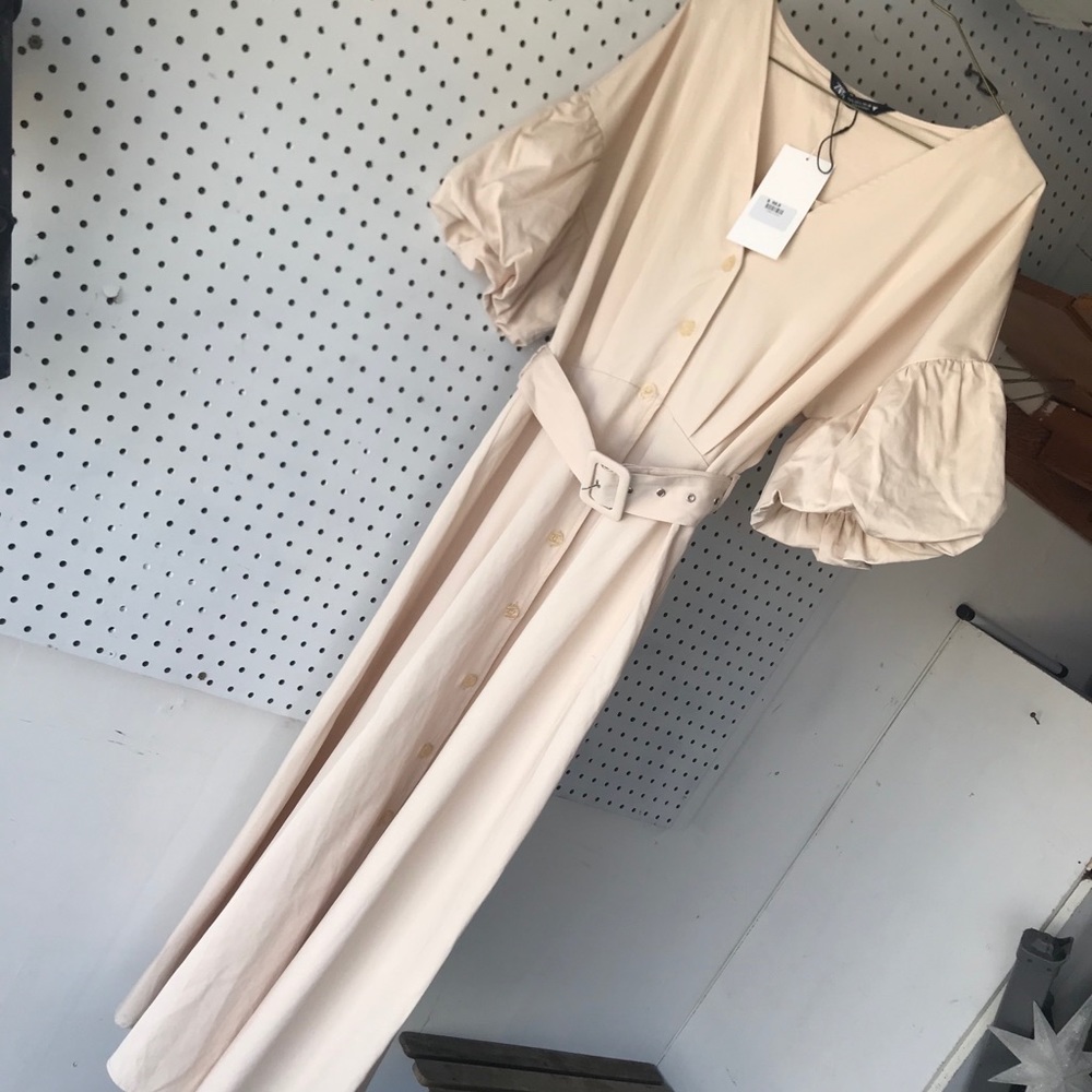 *SOLD* Zara Belted Midi Dress - Picture 6 of 7